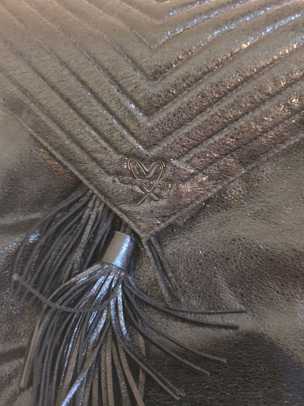 Victorias Secret Black Quilted Tassel Backpack - Picture 2 of 3